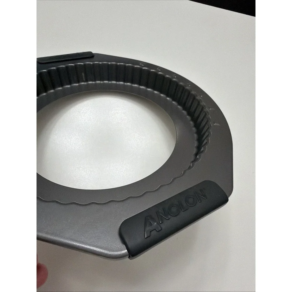 Anolon Tart Quiche Pan Replacement Outer Ring Cradle Silicone Handles Gray. 5266